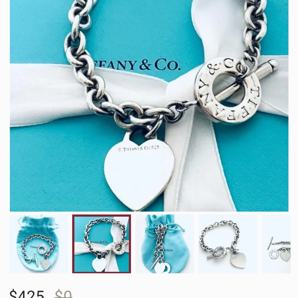 Authentic Tiffany&Co Heart tag toggle bracelet